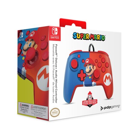 PDP Gaming Faceoff Deluxe+ Audio Wired Controller - Mario