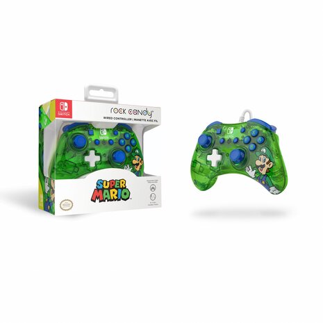 PDP Gaming Rock Candy Wired Controller - Luigi Lime