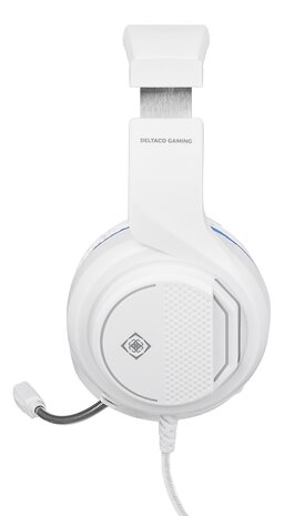 Deltaco Gaming Stereo Gaming Headset for PS5, 1x 3.5mm connector - White/Blue