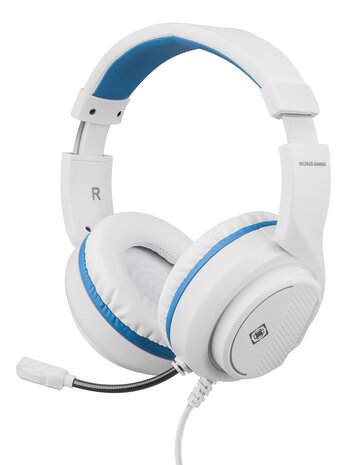 Deltaco Gaming Stereo Gaming Headset for PS5, 1x 3.5mm connector - White/Blue