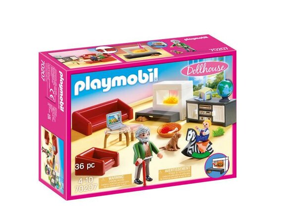 Playmobil Dollhouse Huiskamer met openhaard