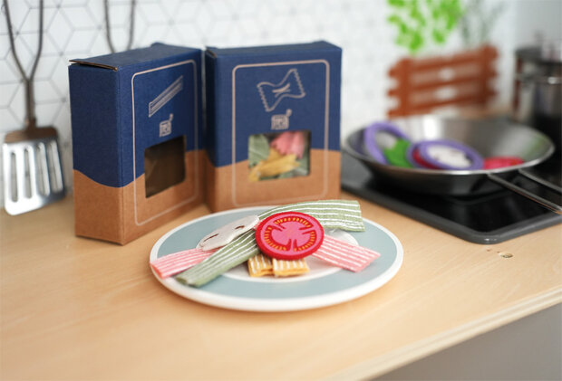 Houten Speeleten Pasta Chef Set, 19dlg.