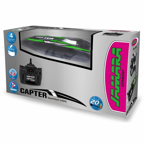 Capter Speedboot zwart/groen Li-Ion 7,4V 2,4GHz