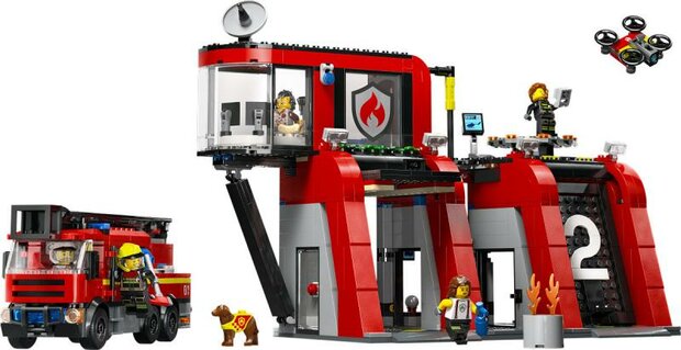 LEGO City Brandweer Brandweerkazerne en brandweerauto