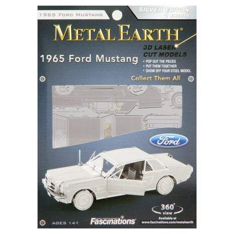 Metal Earth 1965 Ford Mustang Coupe Zilver Editie