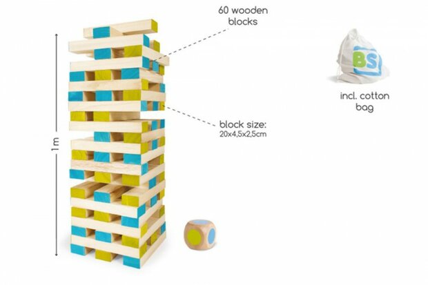 Grote Toren met Dobbelsteen (Jenga)