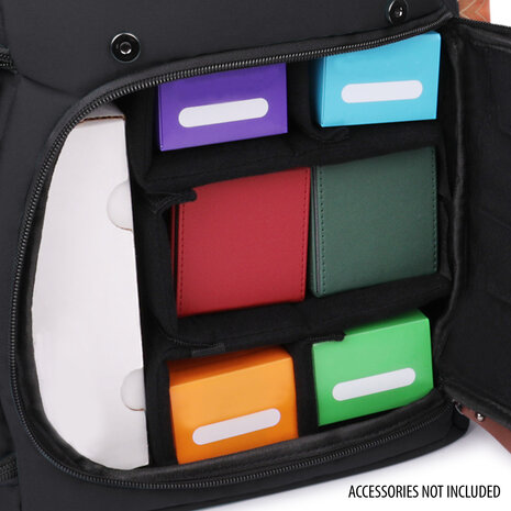 Designer Edition Full Size Trading Card Storage Box Backpack - Black