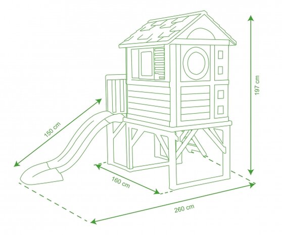 Smoby Paalwoning - 260X160X197cm