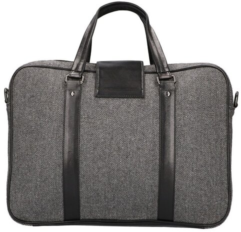 Thomas - Tweed Laptoptas Zwart/Zwart