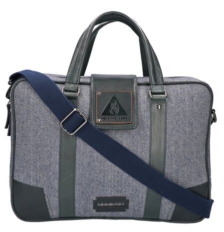 Thomas - Tweed Laptop Bag Blauw