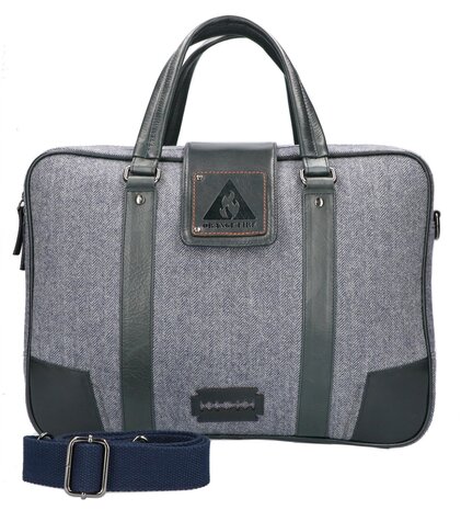 Thomas - Tweed Laptop Bag Blauw